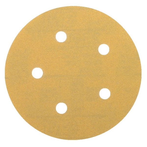 3M Hook-and-Loop Sanding Disc, 5" Dia, 5 Hole, Aluminum Oxide, P320 Grit, Open Coat Type, 216U - 7000028340