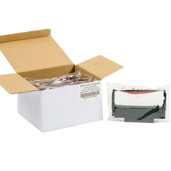 National Checking National Checking Cartridge Ribbon Red & Black ERC38, PK6 - 2433-95
