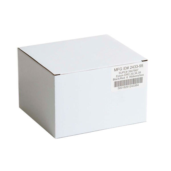 National Checking National Checking Cartridge Ribbon Red & Black ERC38, PK6 - 2433-95