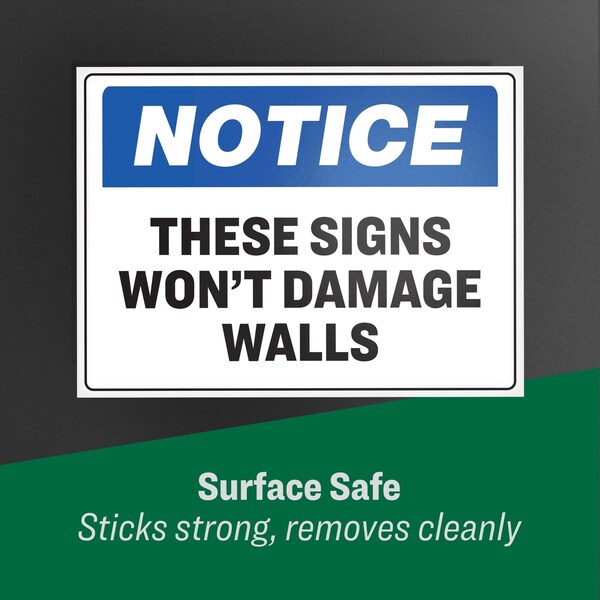 Avery Surface Safe Removable Label Safety Sign, Inkjet/Laser, 8x8, Wht, PK15 - 61513