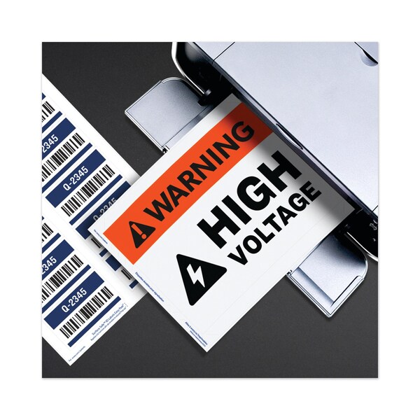 Avery Surface Safe Removable Label Safety Sign, Inkjet/Laser, 8x8, Wht, PK15 - 61513