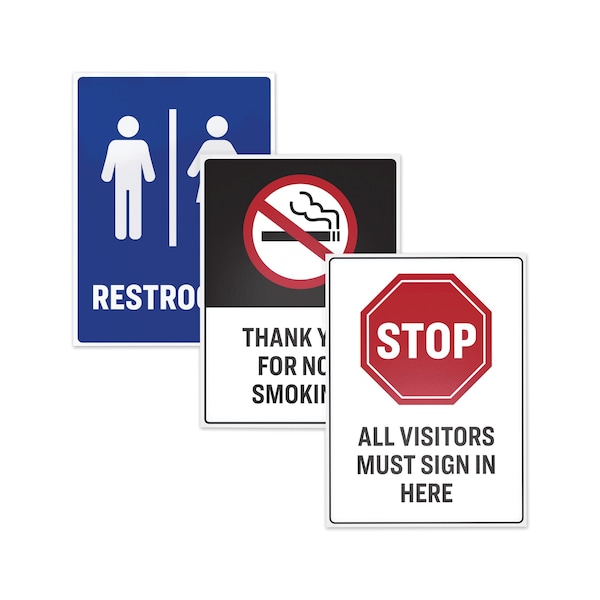 Avery Surface Safe Removable Label Safety Sign, Inkjet/Laser, 8x8, Wht, PK15 - 61513