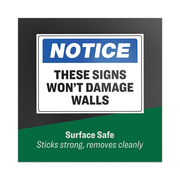 Avery Surface Safe Removable Label Safety Sign, Inkjet/Laser, 8x8, Wht, PK15 - 61513