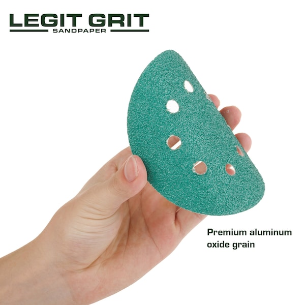 Legit Grit 5 inch Sand paper Disc, 8-Hole, 40 Grit, 100PK - LG5-840-100