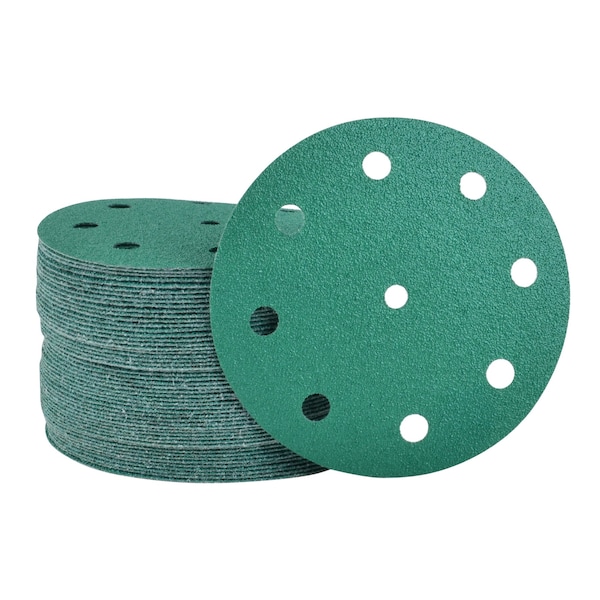 Legit Grit 5 inch Sand paper Disc, 9-Hole, 60 Grit, 50PK - LG5-960-50