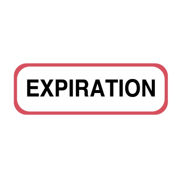 Nevs Position Labels - Expiration 1/2" x 1-1/2" White w/Red & Black - XP-219