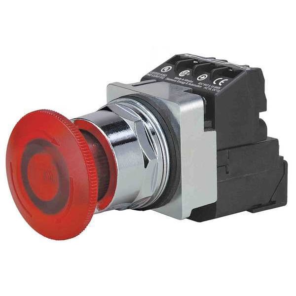 Botón pulsador iluminado Siemens, 30 mm, 1NA/1NC, Rojo - 52PR8JRA