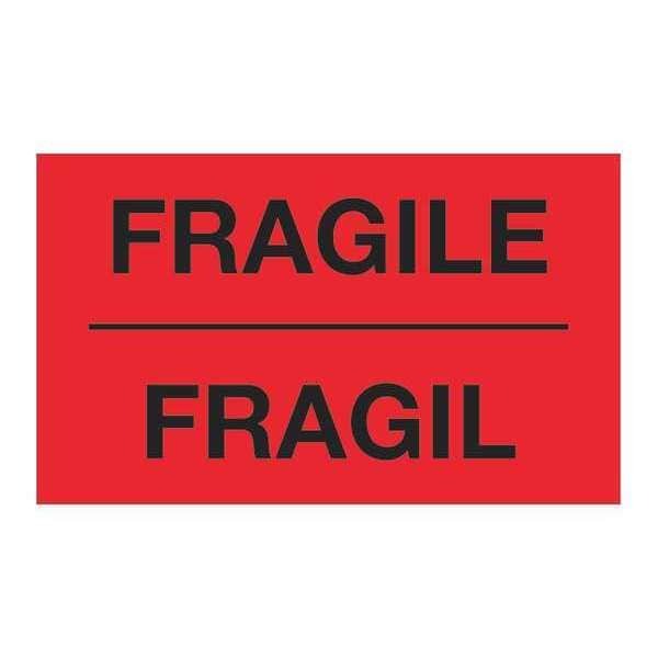 Tape Logic Tape Logic Bilingual Labels, "Fragil", 3" x 5", Fluorescent Red, 500/Roll - DL1091