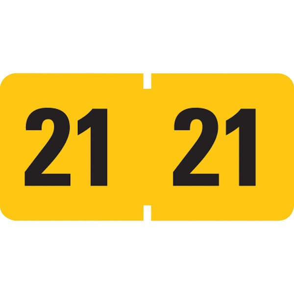 Smead Year 2021 End Tab Folder Labels, 1.5x0.75, Yellow/Black, PK500 - 68321