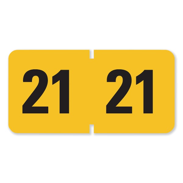Smead Year 2021 End Tab Folder Labels, 1.5x0.75, Yellow/Black, PK500 - 68321