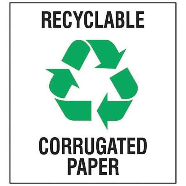 Brady Recycling Label, 10 In. W, 10 In. H, PK5, 18409LFLS - 18409LFLS