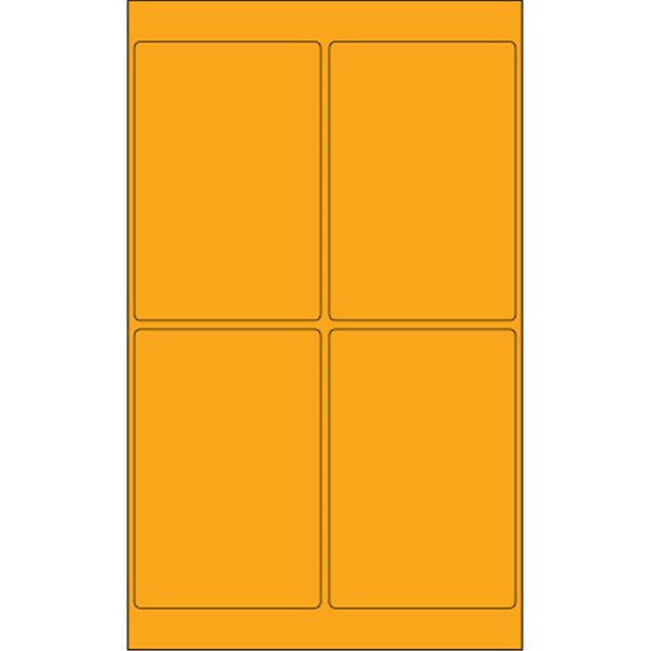 Bondad 4 x 6 in. Fluorescent Orange Rectangle Laser Labels, 400PK - BO2821298