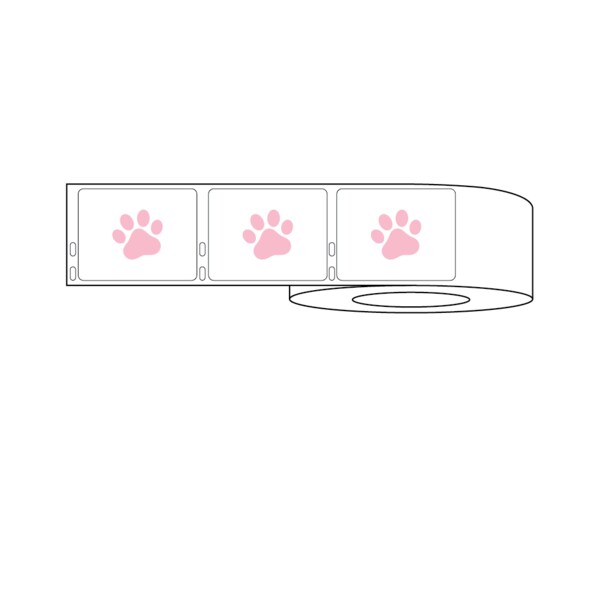 Nevs Dymo Prescription Label w/Paw Print 2-3/4" x 2-1/8" White w/Pink - LA-DYM-1017