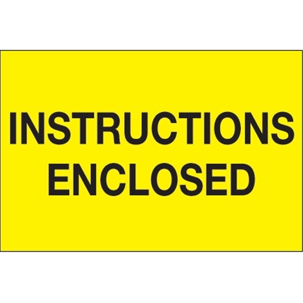 Bondad 3 x 5 in. - Instructions Enclosed Fluorescent Yellow Labels - BO3348546