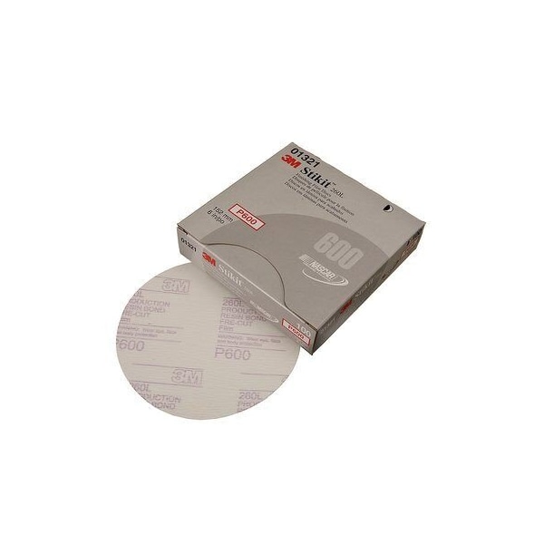 3M 3M Stikit Finishing Film Disc, 01321, 6 in, P600, 100PK - 7000118151