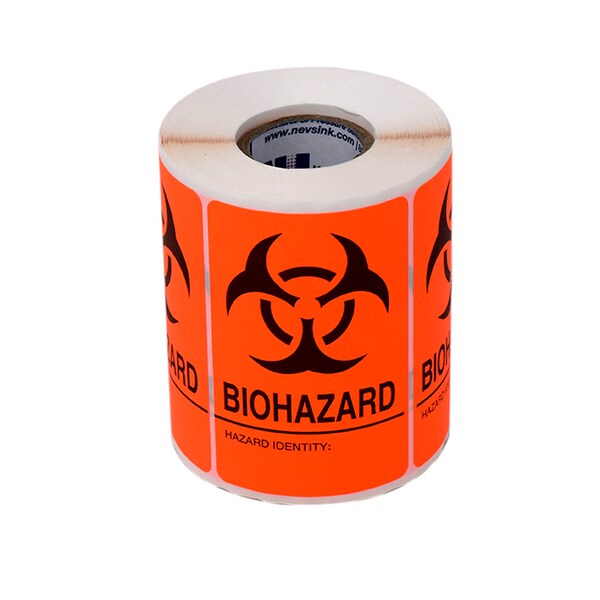 Nevs Label, Biohazard Hazard Identity 3" x 1-15/16" - LBH-25