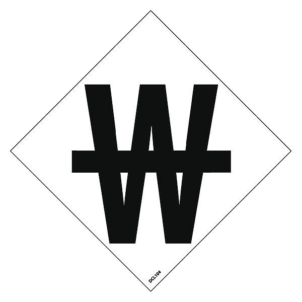 Nmc Nfpa Label Symbol 4", Pk5, Legend: Letter W with Slash Through It - DCL104