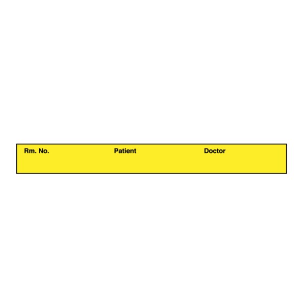 Nevs Printed Chart Tape - Rm No Patient Doctor 1/2" Yellow w/Black - NT-500-YELLOW