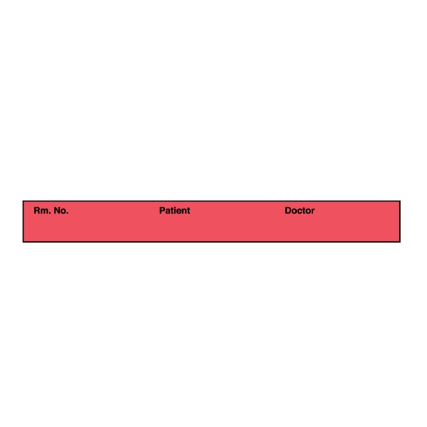 Nevs Printed Chart Tape - Rm No Patient Doctor 1/2" Red w/Black - NT-500-RED