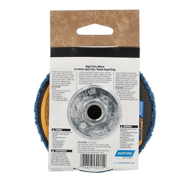 Norton Co 0 Sanding Disc, 412 in Dia, 5811 Arbor, NonWoven, Extra Coarse, Aluminum Oxide Abrasive - 4015