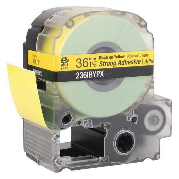 Epson Strong Adhesive Label Cartridge, Black on Yellow, Labels/Roll: Continuous - 236IBYPX