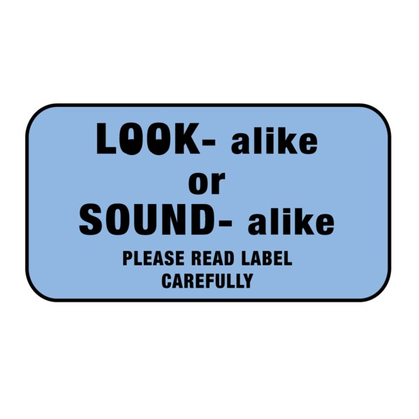 Nevs Label, Look or Sound Alike 3/4" x 1-1/2" Blue w/Black - P-14907