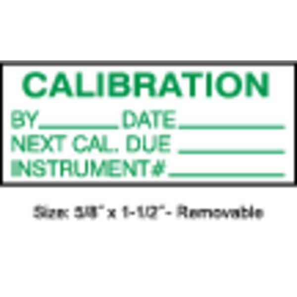 Stranco Calibration Label, ENG, Green/White, PK350, TCR-22133 - TCR-22133
