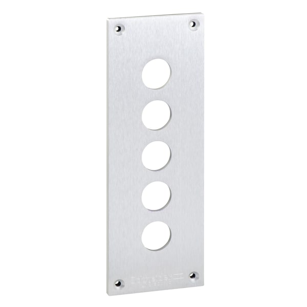 Placa frontal perforada con tornillos de fijación, Harmony XAP, XB2 SL, metal, 5 recortes, 72x204mm, 22mm - XAPE305