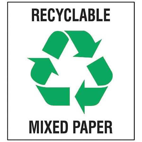 Brady Recycling Label, 10 In. H, 10 In. W, PK5, 18410LFLS - 18410LFLS