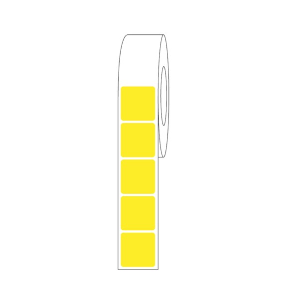 Nevs Direct Thermal Slide Label, 15/16" x 15/16", 1 Across Yellow - CB-SL-T-1-Y