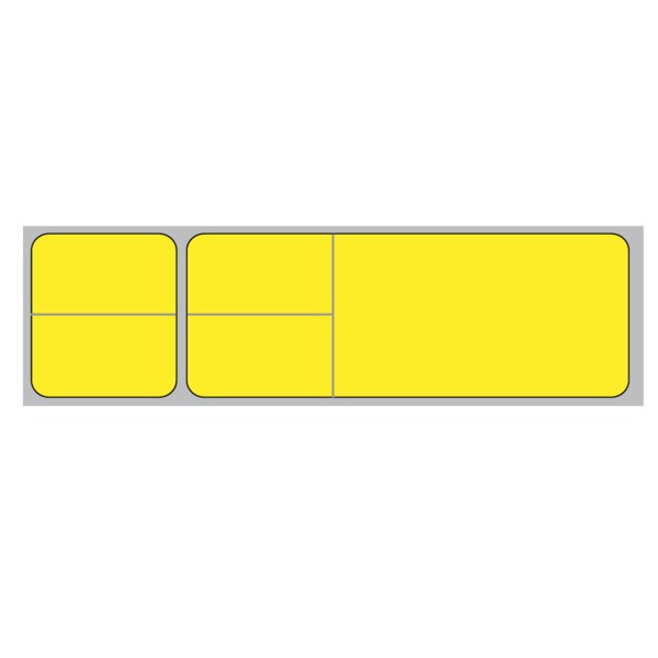 Nevs Misys/Sunquest - Multi Set Label (MSL) - Knife-Cut 1 3/16" x 4 3/32" - CB-SUN-7K-FYEL
