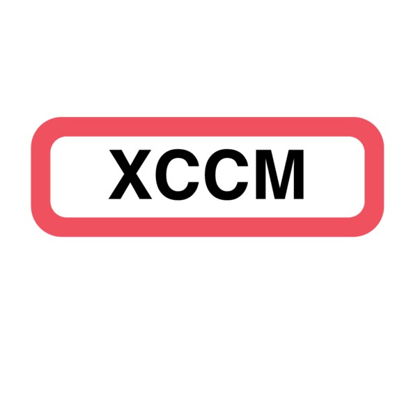 Nevs Position Labels - XCCM 1/2" x 1-1/2" White w/Red & Black - XP-776