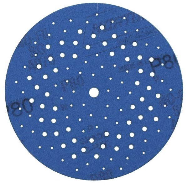 Norton Co 0 Sanding Disc, 5 in Dia, 1116 in Arbor, Coated, P80 Grit, Coarse, Alumina Ceramic Abrasive, Spiral - 3223