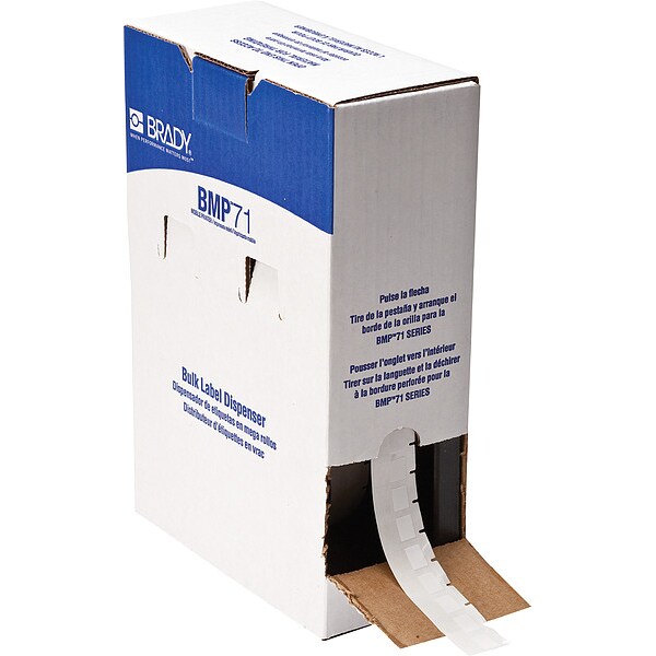 Brady Label, 1/2 in W, Clear; White - BM-11-427