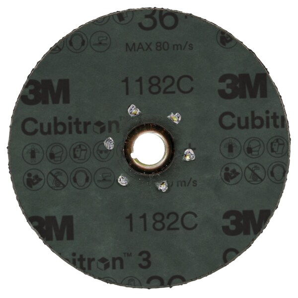 3M Cubitron 3M 3 Fibre Disc, 36+, TN Quick Change, 4-1/2 in, Die 450E, 5/Bag, 40 ea/Case, 100PK - 1182C