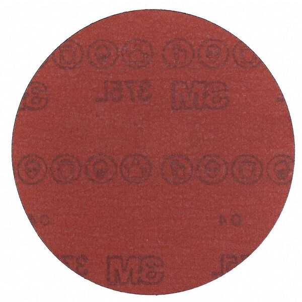 3M Hook-and-Loop Sanding Disc, 5" Dia, No Hole, Aluminum Oxide, P500 Grit, Coated Type, 375L - 60440275711