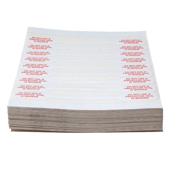 Nevs Tamper Evident Label - DO NOT USE IF SEAL IS BROKEN 1/2" x 3-7/8" - LTE-2