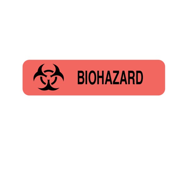 Nevs Label, Biohazard Symbol 3/8" x 1-1/2" - LBH-23
