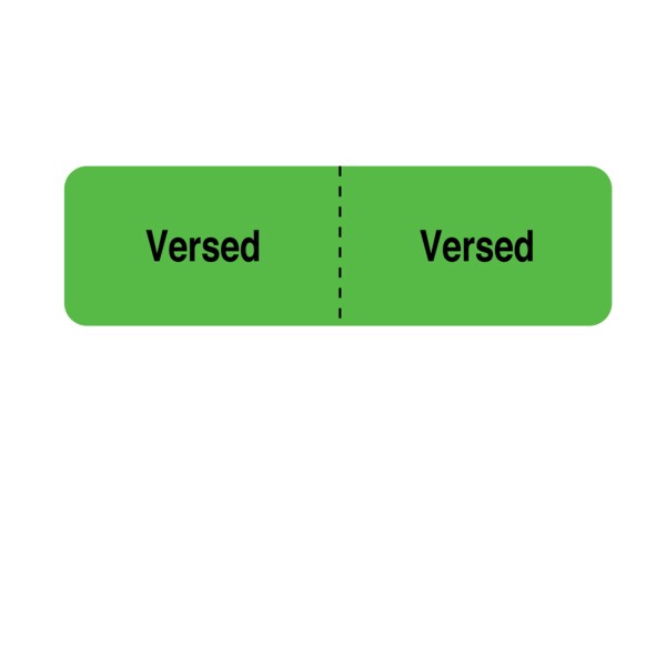 Nevs IV Drug Line Label - Versed/Versed 7/8" x 3" Flr Green w/Black - N-5859