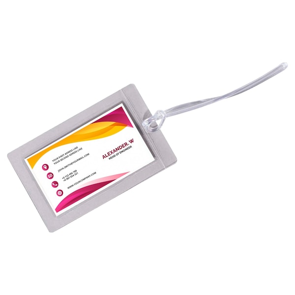 C-Line Products Super Heavyweight Cleer Adheer Luggage Tag, wStraps, 10PK Set of 5 PK, 50PK - 65107-BX