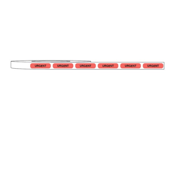 Nevs Label, URGENT 5/16" x 1-1/4" Fluorescent Red w/ black - L-4178