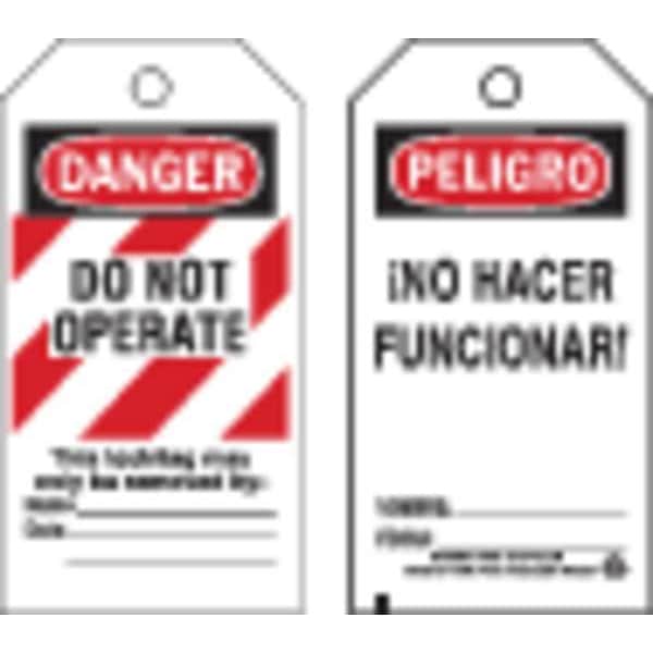 Brady Danger Bilingual Tag, 5-3/4 x 3 In, PK25 - 66065