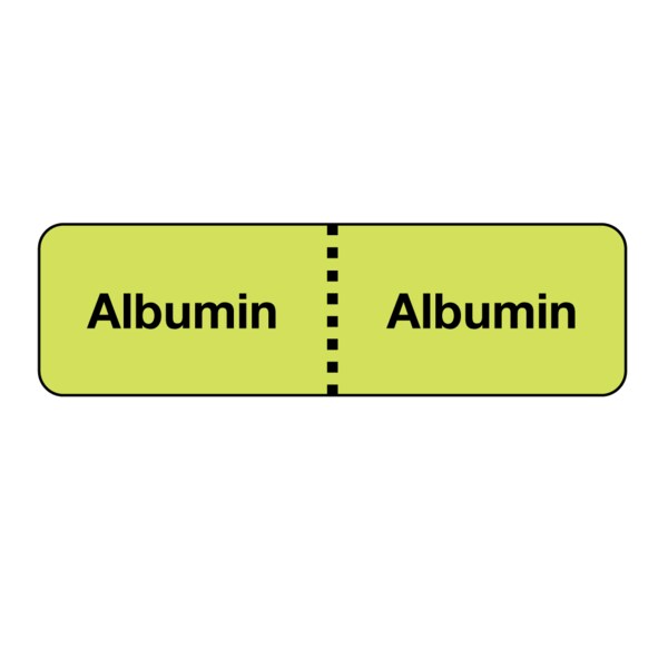 Nevs IV Drug Line Label - Albumin/Albumin 7/8" x 3" Flr Chart w/Black - N-17496
