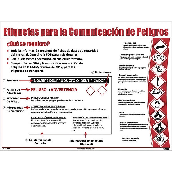Nmc Hazcom12 Ghs Poster - Spanish - PST129SP