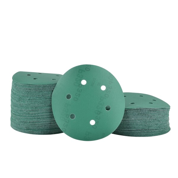 Legit Grit 6 inch Sand paper Disc, 6-Hole, 320 Grit, 150PK - LG6-6320-150
