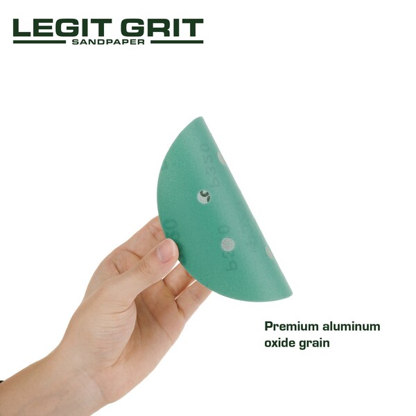 Legit Grit 6 inch Sand paper Disc, 6-Hole, 320 Grit, 150PK - LG6-6320-150