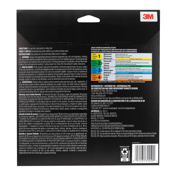 3M 3M Sanding Disc with Stikit Attachment, 8 in, 40 grit, 10PK - 31550