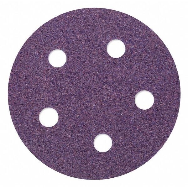 3M Cubitron Hook-and-Loop Sanding Disc, 5 in Dia, 5 Hole, Ceramic, 180 Grit, Coated Type, 775L - 7100075695