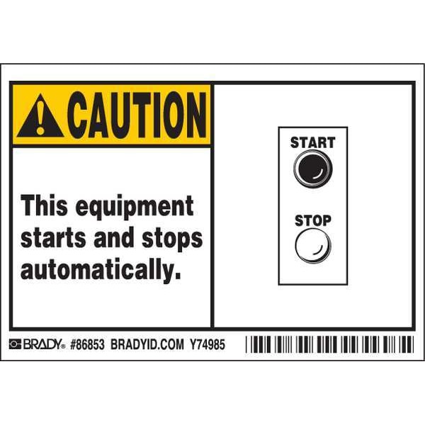 Brady Machine/Equipment Labl, 3-1/2inHx5inW, PK5, 86853 - 86853