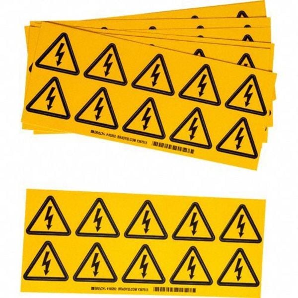 Brady Warning Label, 2 In. H, 2 In. W, PK10 - 60202